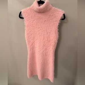 Akira pink fluffy turtle neck dress Size M